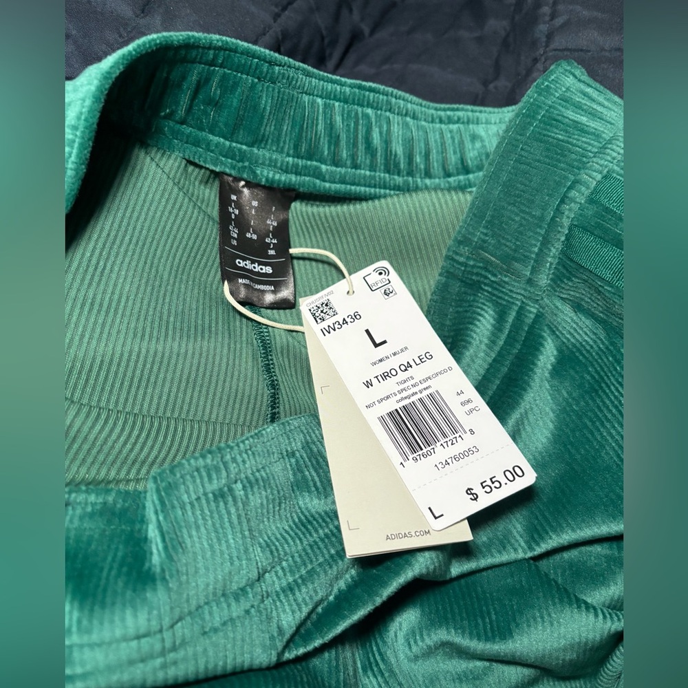 adidas Teal Ribbed Leggings - Picture 5 of 5